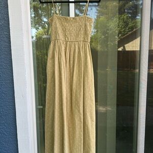 Madewell Yellow Smocked Maxi Sundress